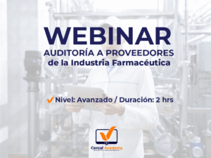 Webinar Auditoría a proveedores de la Industria Farmacéutica